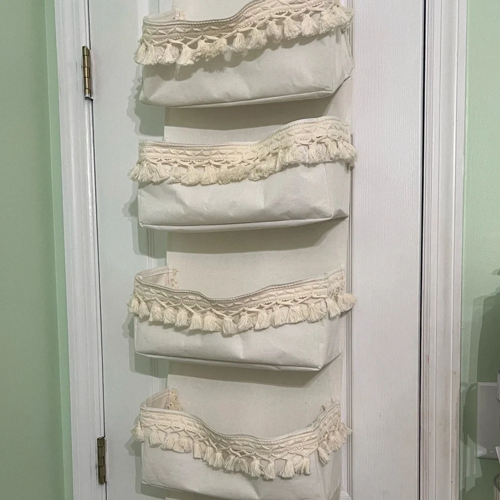 Fabric Over-the-Door Hanging Organizer - Cream